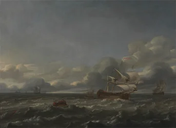 Kriegsschiffe bei starkem Wind
