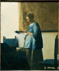 Briefleserin in Blau