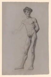 Stehender nackter junger Mann
