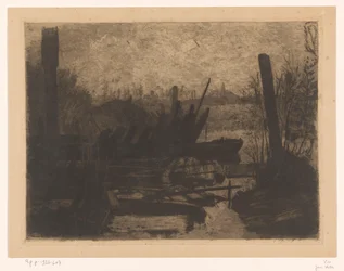Wracks in einer Polderlandschaft