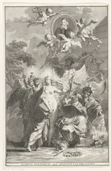 Allegorische Titelseite mit dem Porträt des Schriftstellers Edward Simson