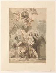 Frontispiz-Entwurf für Edward Simson, Chronicon Catholicon