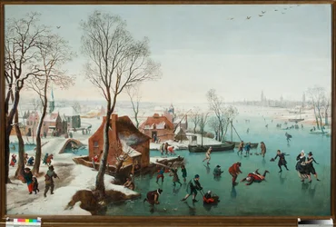 Dezember, Schlittschuhläufer auf einem zugefrorenen See