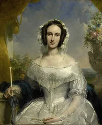 Agatha Petronella Hartsen (1814-78). In Brautkleid anlässlich ihrer Hochzeit mit Jan van der Hoop am 17. März 1841