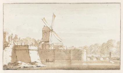 Ansicht der Mühle von Rembrandt, der Wälle bei der Morspoort und dem Pelikaansbolwerk