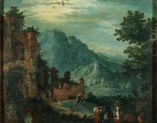 Landschaft mit klassischen Ruinen