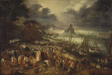 Christus predigt von einem Boot