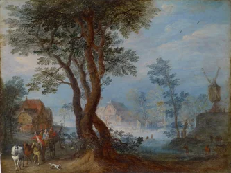 Dorflandschaft mit Figuren, ca. 1603