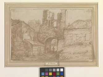 Das äußere Tor der Ruinen des Brederode-Schlosses