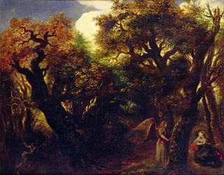 Waldlandschaft mit Hagar und dem Engel, ca. 1645