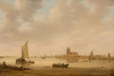 Ansicht von Dordrecht von der Dordtse Kil, 1644