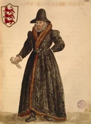 Englischer Botschafter, aus Gli Abiti de Veneziani, illustriertes Kostümbuch