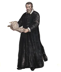 Porträt von Claudio Monteverdi - Porträt von Claudio Monteverdi (1567-1643) italienischer Komponist nach einer Zeichnung von Jan van Grevenbroeck (oder Giovanni Grevembroch) (1731-1807)