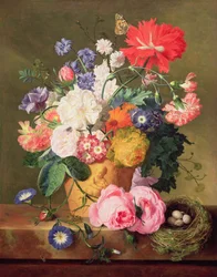 Blumen in einer Terrakottavase, 1744 (Gegenstück zu 68874)