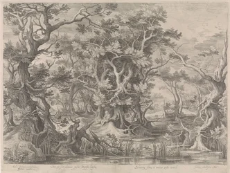 Johannes der Täufer betend in einer Moorlandschaft