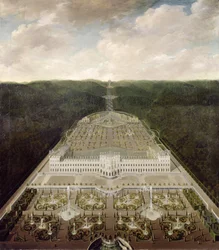 Blick vom Schloss zum Oktogon, nach 1716