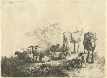 Landschaft mit Vieh und einer Milchmagd