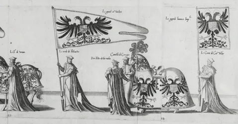 Banner bei der Trauerprozession von Kaiser Karl V., 1559