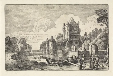 Landschaft mit dem Amsterdamer Tor in Haarlem