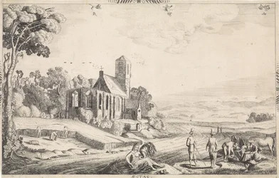 Landschaft mit Getreideernte