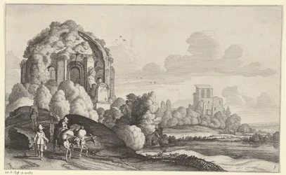 Reisende beim Tempel der Minerva Medica in Rom