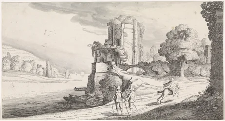 Runder Turm an einem Fluss