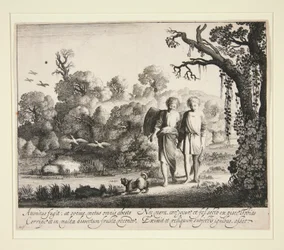 Tobias und der Engel, mit dem Fisch aus der Geschichte von Tobias