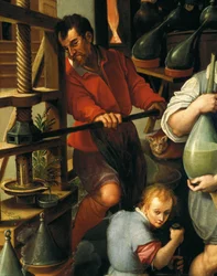 Das Labor des Alchemisten (Detail)