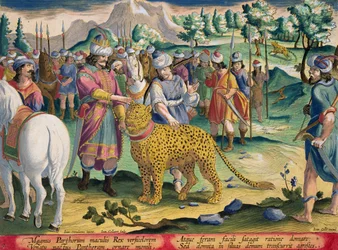 Der Große König der Parther jagt mit seinen zahmen Panthern, Tafel 9 aus 