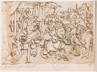 Seite eines Skizzenbuchs; Anbetung der Heiligen Drei Könige; St. Christophorus und Christuskind