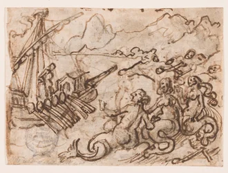 Seite eines Skizzenbuchs: Odysseus passiert die Sirenen (recto); Odysseus in der Unterwelt (verso)
