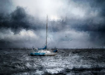Stürmisches Ozeansegelboot