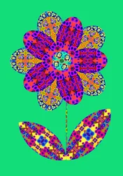 Blumenausschnitt auf Grün