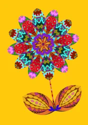 Blumenausschnitt auf Gelb