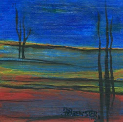 Lebhafte Landschaft in der Abenddämmerung