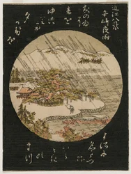 Nachtregen auf der Karasaki-Kiefer aus der Serie Acht Ansichten von Ōmi