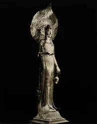 Kudara Kannon aus dem 7. Jahrhundert, Asuka-Zeit, Hōryū-ji-Tempel, Japan, 1950