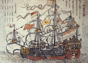 Ein niederländisches Schiff (Holzschnitt)