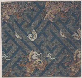 Buddhistischer Tempelstoff, Ein Bezug für eine Sutra, Fragment
