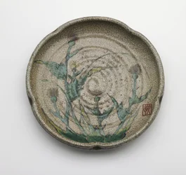 Fünflappige Servierschale, Gifu-Präfektur, Edo-Zeit