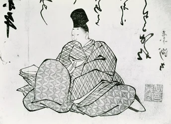 Held eines Monogatari von Ariwara no Narimira (825-880), 17.-19. Jahrhundert