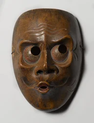 Maske möglicherweise von Usofuki, Charakter in Kyogen-Stücken