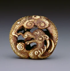 Netsuke, das einen Wasserdrachen darstellt, ca. 1870-80