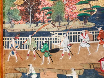 Osakazu Byobu - Japanischer achtteiliger Wandschirm