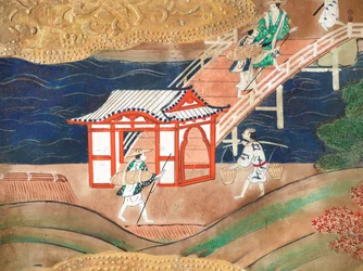 Osakazu Byobu - Japanischer achtteiliger Wandschirm