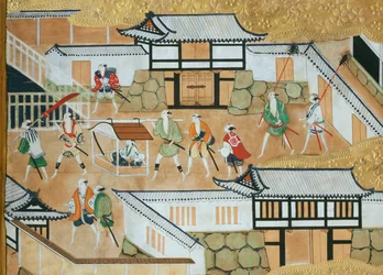 Osakazu Byobu - Japanischer achtteiliger Wandschirm