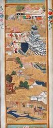 Osakazu Byobu - Japanischer achtteiliger Paravent