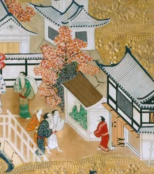 Osakazu Byobu - Japanischer achtteiliger Paravent