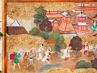 Osakazu Byobu - Japanischer achtteiliger Paravent