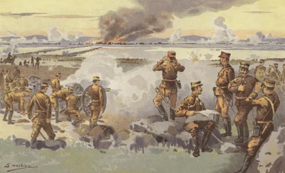 Die Bombardierung von Liao-yang durch unsere Artillerie